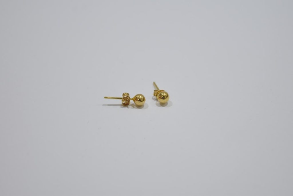 Pair of small gold ball stud earrings